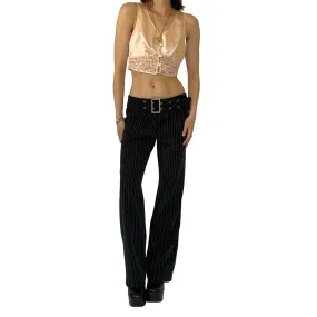 2000s Belted Pinstripe Trousers (M)