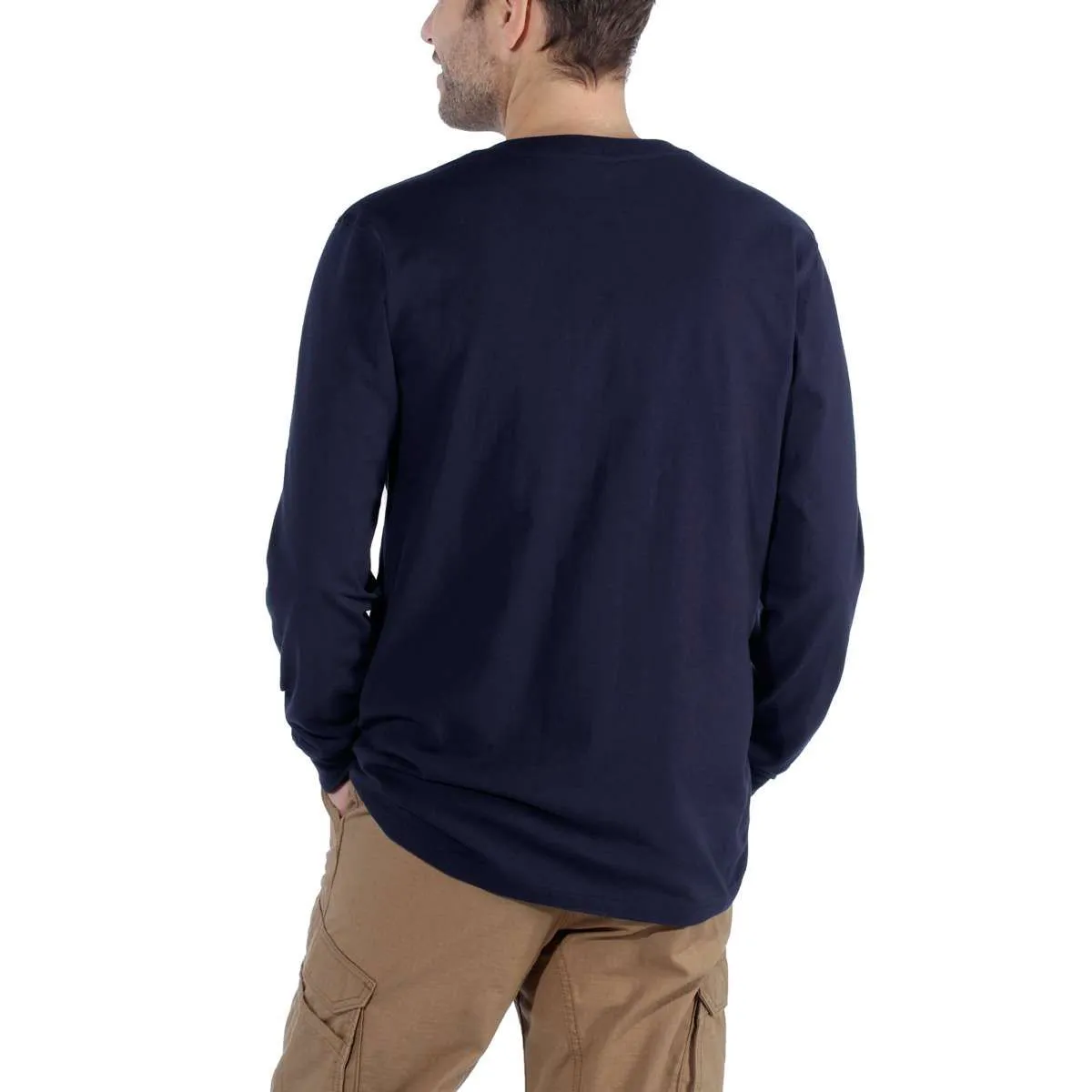 Carhartt&#x20;104106&#x20;l&#x2F;s&#x20;Block&#x20;Logo&#x20;T-Shirt&#x20;-&#x20;Navy