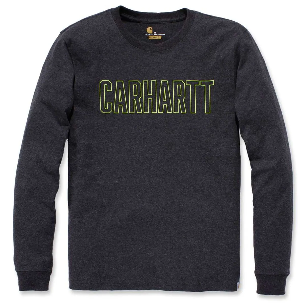 Carhartt&#x20;104106&#x20;l&#x2F;s&#x20;Block&#x20;Logo&#x20;T-Shirt&#x20;-&#x20;Navy