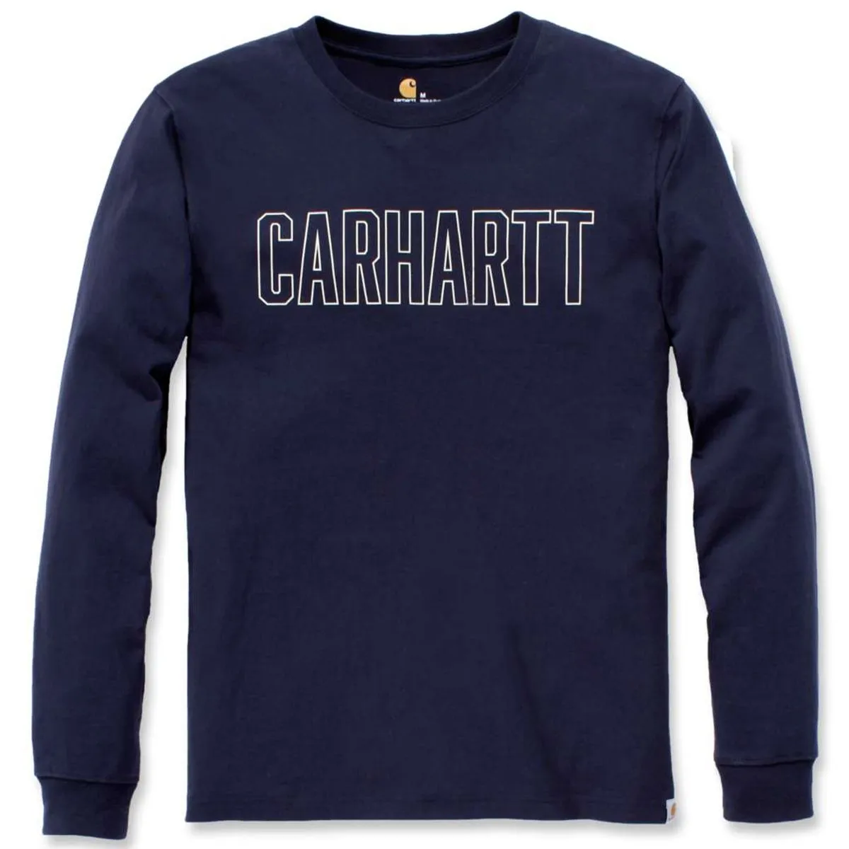 Carhartt&#x20;104106&#x20;l&#x2F;s&#x20;Block&#x20;Logo&#x20;T-Shirt&#x20;-&#x20;Navy