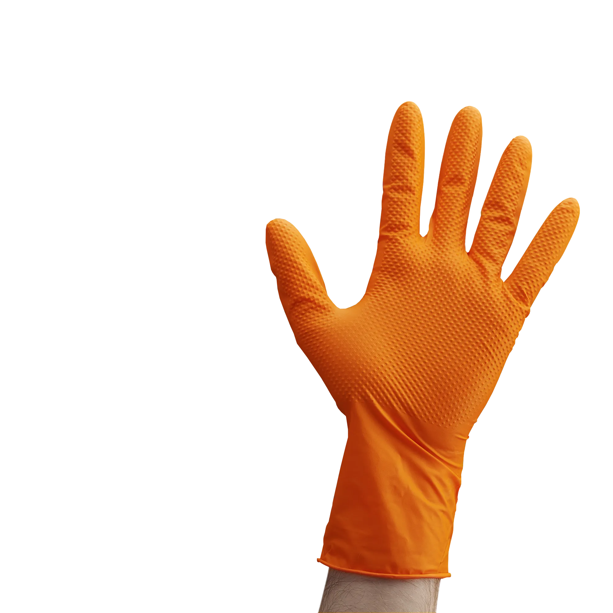 [Case of 1000] 8 Mil Disposable Orange Nitrile Heavy-Duty Gloves, Industrial, Diamond Texture - X-Large