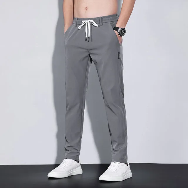 (Free Shipping) Mens Trousers Spring Summer New Thin Green Solid Color Fashion Pocket Casual Work Pants