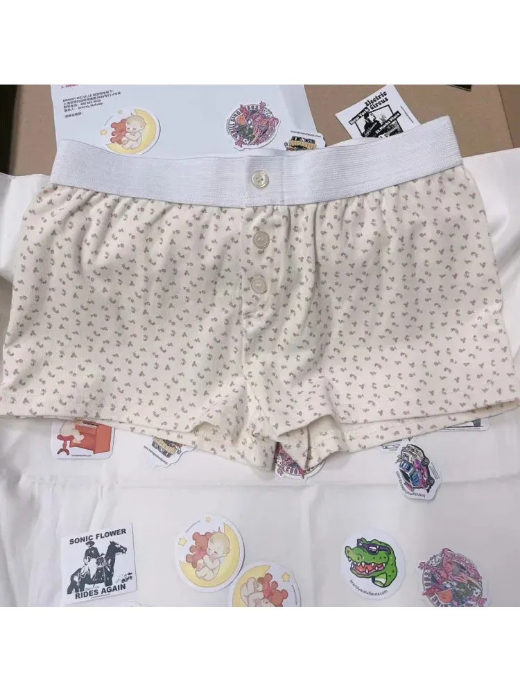 LVSANW Casual Women Soft Cotton Front Buttons Shorts 2024 Summer Vintage Low Waist Female Chic Bottoms
