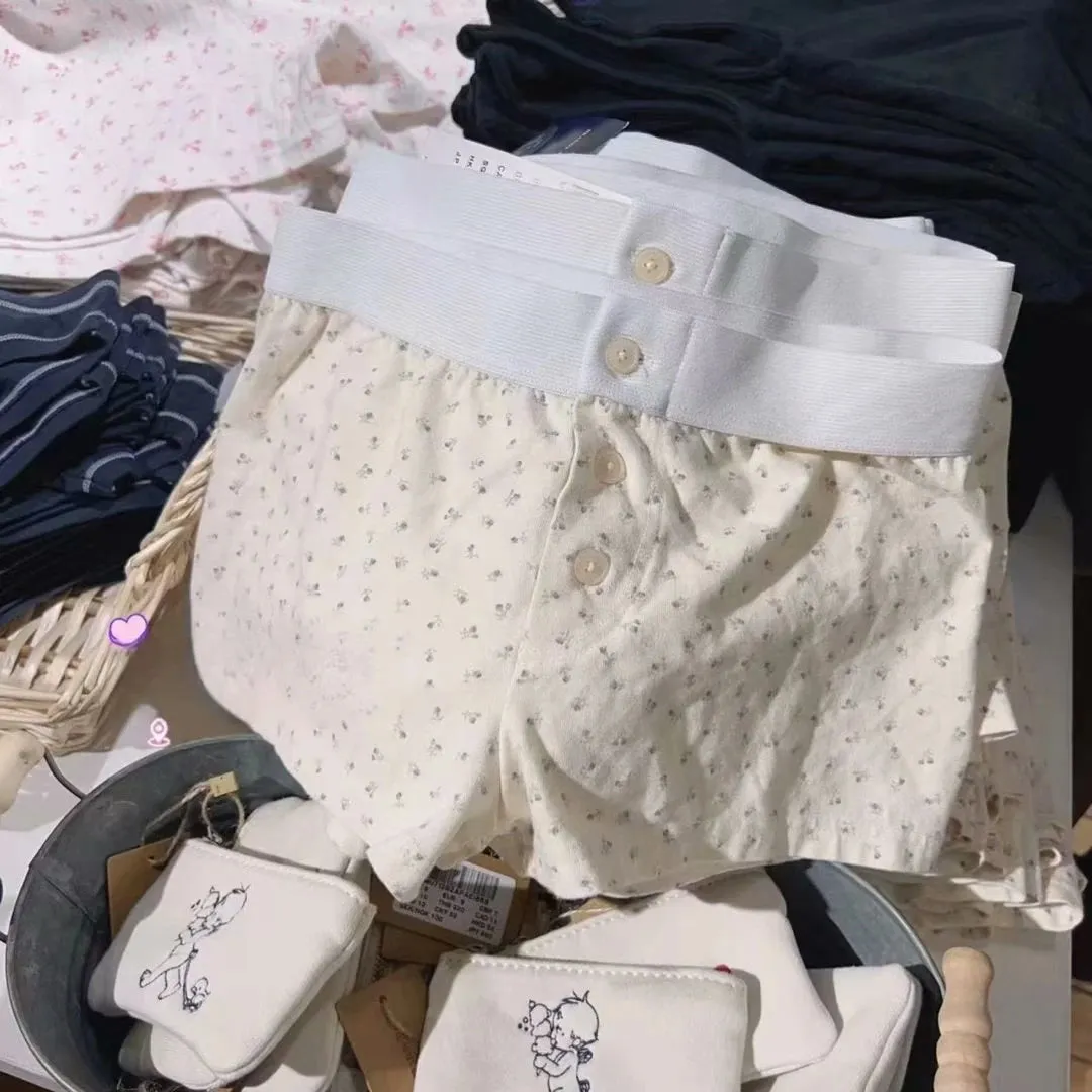 LVSANW Casual Women Soft Cotton Front Buttons Shorts 2024 Summer Vintage Low Waist Female Chic Bottoms
