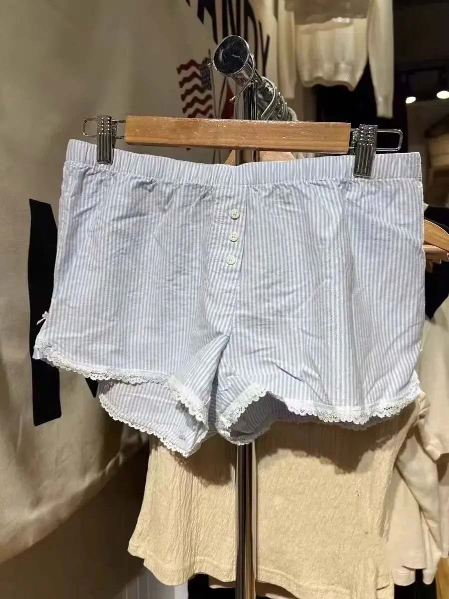 LVSANW Casual Women Soft Cotton Front Buttons Shorts 2024 Summer Vintage Low Waist Female Chic Bottoms
