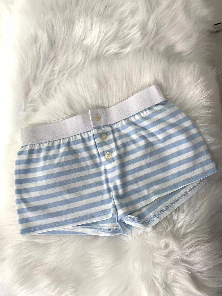 LVSANW Casual Women Soft Cotton Front Buttons Shorts 2024 Summer Vintage Low Waist Female Chic Bottoms