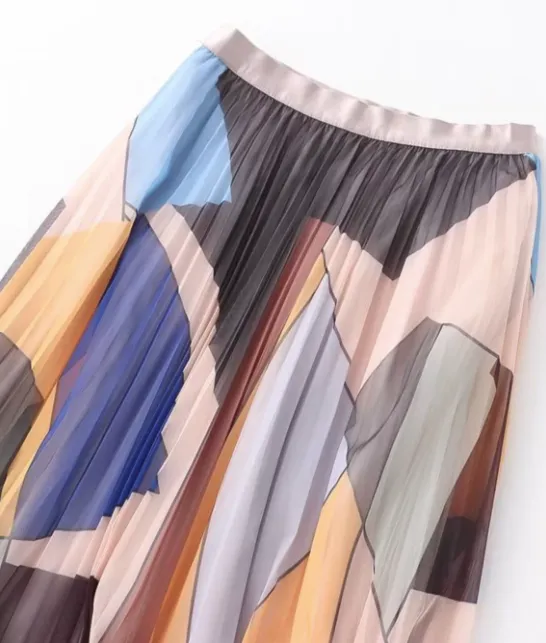 Meredith Pleated Multi Color Skirt