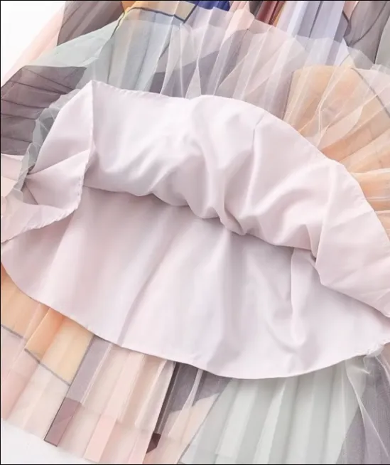 Meredith Pleated Multi Color Skirt
