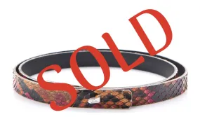 Vintage Chanel 00T 2000 Multicolor Skinny Python Snakeskin Belt Sz 80/32